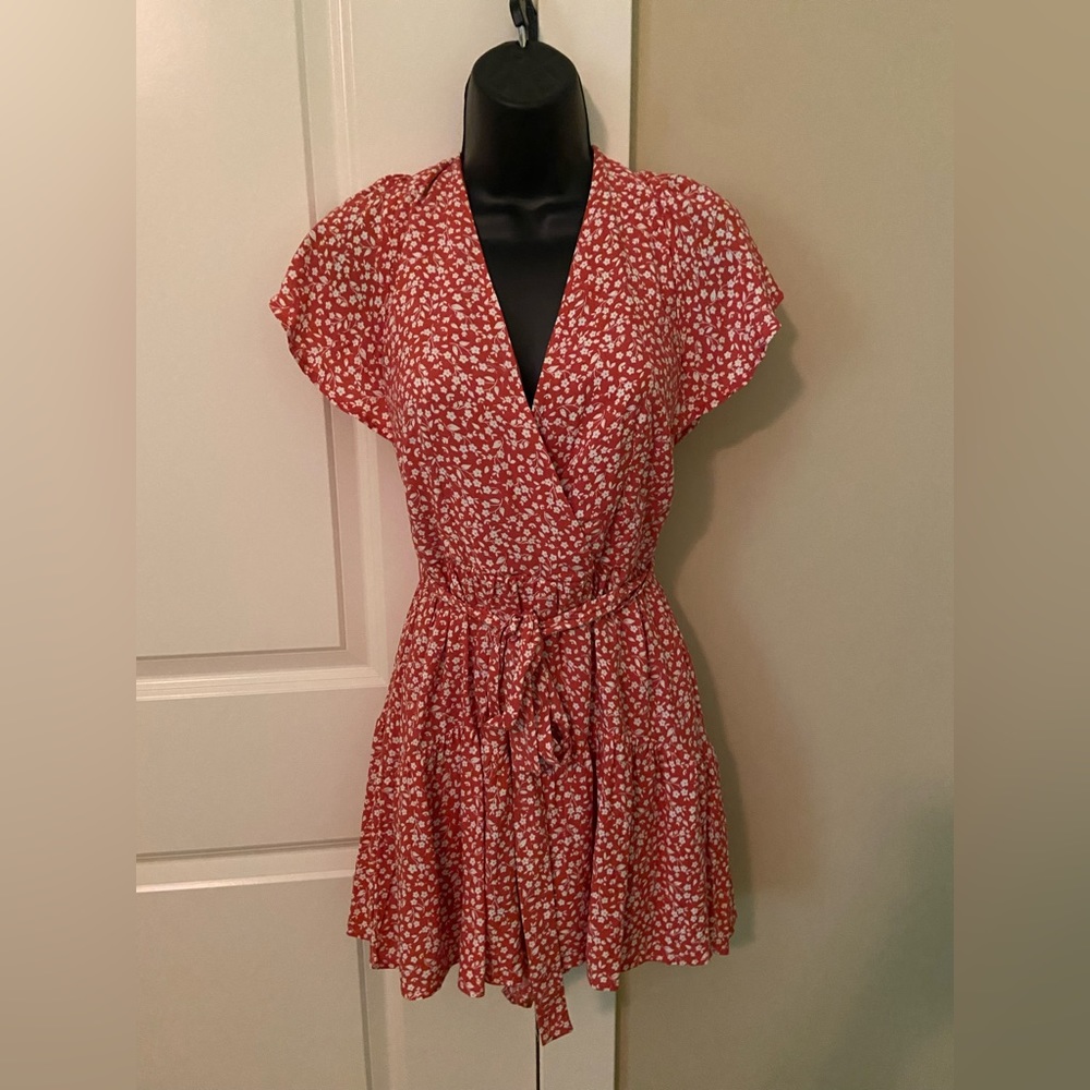 Francesca’s Blue Rain Floral Romper